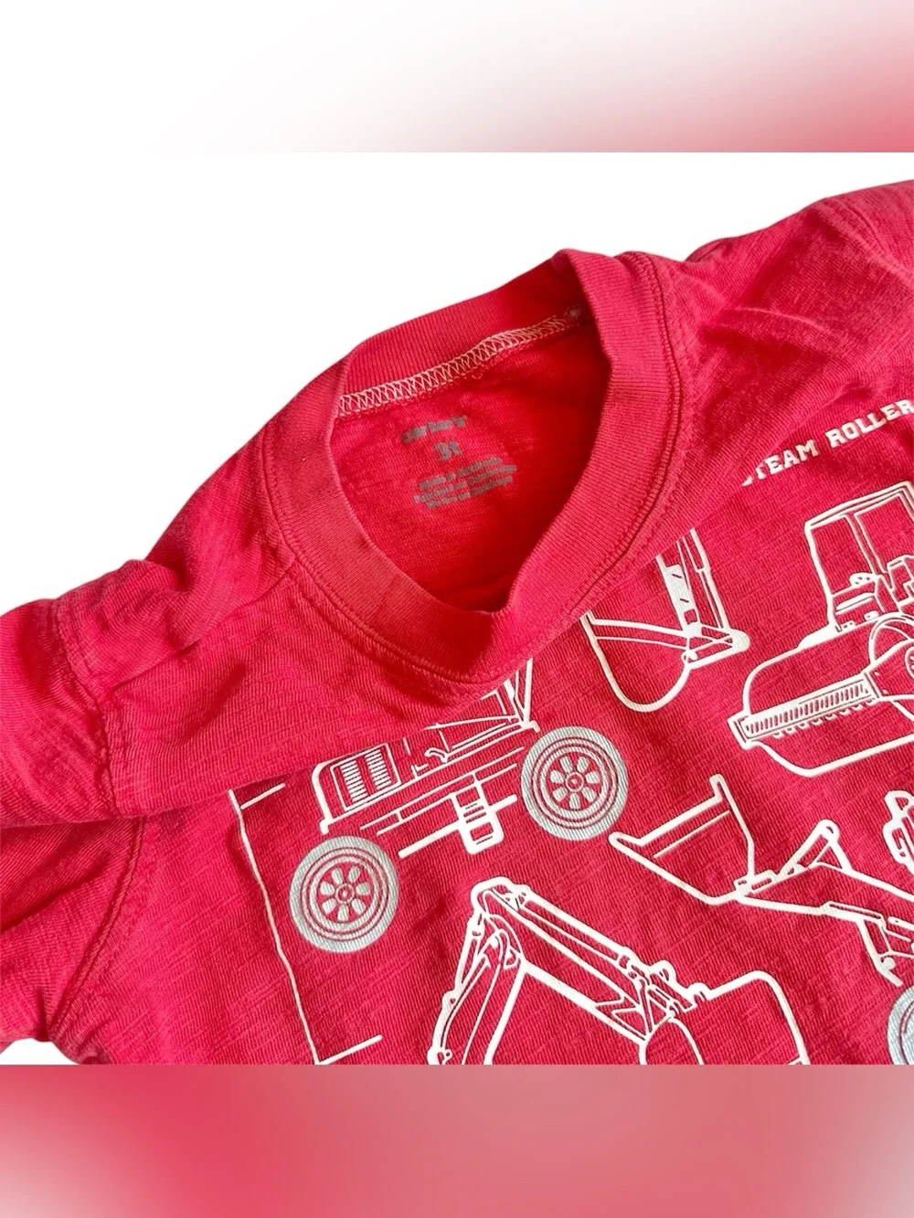 Carter's 3T Boys Red construction vehicles graphic tee shirt